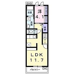 クレド 1LDKの間取図画像