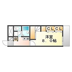 レオパレスフリージア山手 1Kの間取図画像