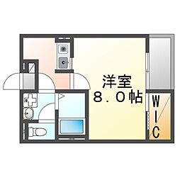 レオネクスト千世 1Kの間取図画像
