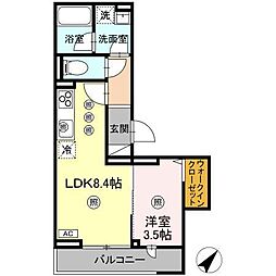 福山市春日町2丁目アパート 2LDKの間取図画像