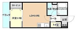 ルアル大門 1LDKの間取図画像