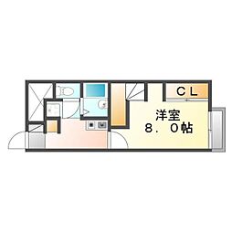 レオパレスAOI 1Kの間取図画像