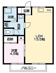 CASA西新涯B棟 1LDKの間取図画像