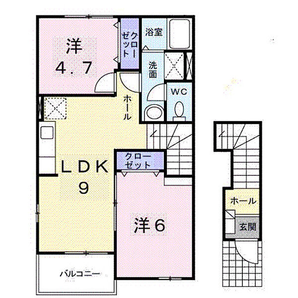 ベルビューコートＢ 201｜大分県速見郡日出町大字大神(賃貸アパート2LDK・2階・50.14㎡)の写真 その2