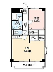 レジデンスHARUMI 1LDKの間取図画像