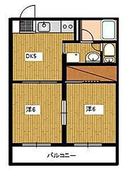 メゾンビューラー 2DKの間取図画像