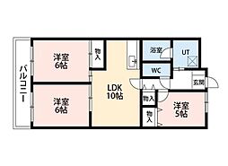 シティープラザ浜松 3LDKの間取図画像