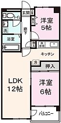 第3松澤ビルパインクレスト3番館 2LDKの間取図画像