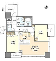 大阪府大阪市西区江戸堀1丁目22-33（賃貸マンション2LDK・6階・60.24㎡） その2