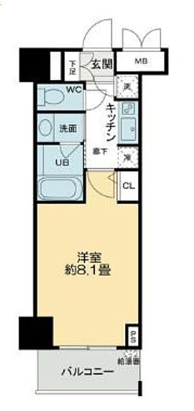 QCフラット北堀江 ｜大阪府大阪市西区北堀江4丁目(賃貸マンション1K・8階・25.50㎡)の写真 その2