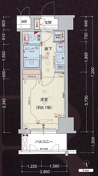 大阪府大阪市中央区南船場1丁目(賃貸マンション1K・12階・20.16㎡)の写真 その2