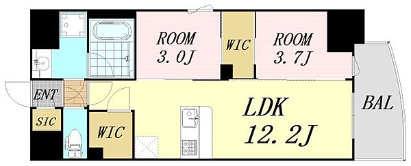 セレニテフラン難波 ｜大阪府大阪市浪速区桜川1丁目(賃貸マンション2LDK・4階・42.72㎡)の写真 その2