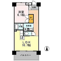 I.T.R 1LDKの間取図画像