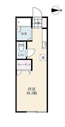 コーポイールズA棟 1Kの間取図画像