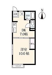 グランジュールA 1DKの間取図画像