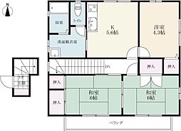 エスポワール新郷 3Kの間取図画像