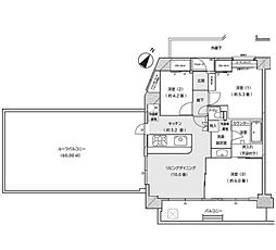 ヴィンテージ中目黒 3LDKの間取図画像