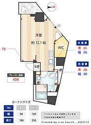 サクラスプリング高輪 ワンルームの間取図画像