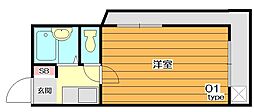 泉町ロイヤルハイツA棟 1Kの間取図画像