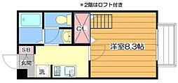 コート関大前A 1Kの間取図画像
