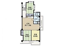 向陽ハイツC棟 3LDKの間取図画像