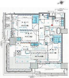 プラウドタワー芝浦 3LDKの間取図画像