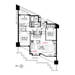 ディアナコート二子玉川園 2SLDKの間取図画像