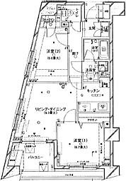 プラティーク三軒茶屋 2LDKの間取図画像