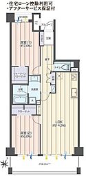 イトーピア小金公園 2LDKの間取図画像