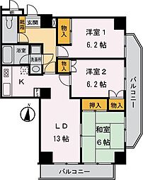 大津ビル 3LDKの間取図画像