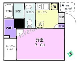 ベル代々木公園 1Kの間取図画像