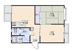 ルーラル2 2DKの間取図画像