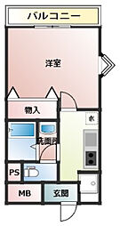 ウイン63 1Kの間取図画像