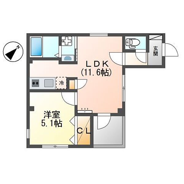 フレンテ鵜の木 ｜東京都大田区鵜の木２丁目(賃貸マンション1LDK・2階・40.06㎡)の写真 その2