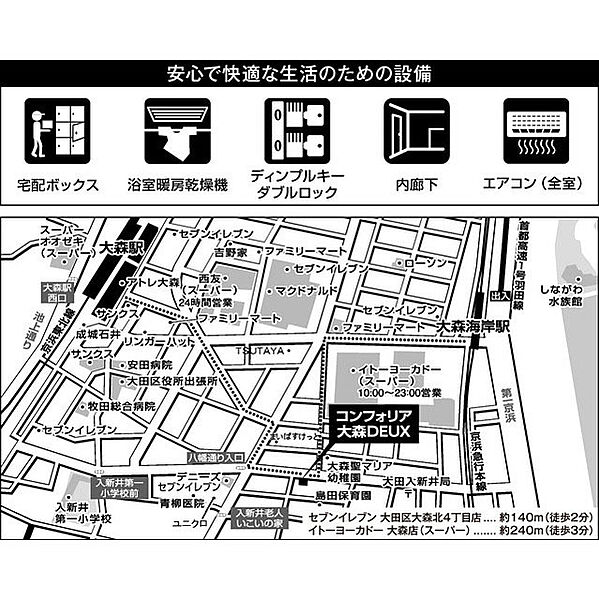 コンフォリア大森ＤＥＵＸ 0205｜東京都大田区大森北３丁目(賃貸マンション1R・2階・24.48㎡)の写真 その8