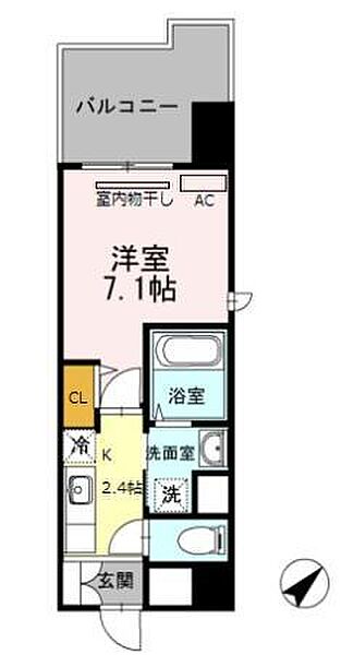 Hill Flat Osaki 501｜東京都品川区大崎２丁目(賃貸マンション1K・5階・24.72㎡)の写真 その2