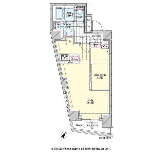 シェル品川戸越 204｜東京都品川区荏原２丁目(賃貸マンション1LDK・2階・44.19㎡)の写真 その2