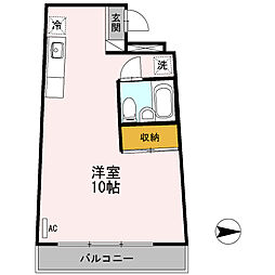 ネオコート久が原 地下1階ワンルームの間取り