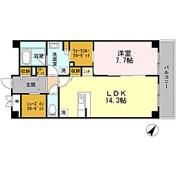 グリーンアベニュー5 1LDKの間取図画像