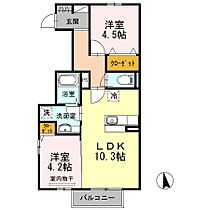 福岡県行橋市行事３丁目（賃貸アパート2LDK・1階・48.23㎡） その1