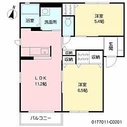 スペリオールC 2LDKの間取図画像