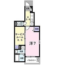 パストラルレーンA 1SKの間取図画像