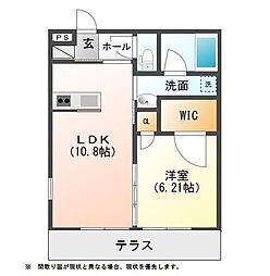 エストレージャA 1LDKの間取図画像