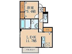 セジュール柏G 1LDKの間取図画像