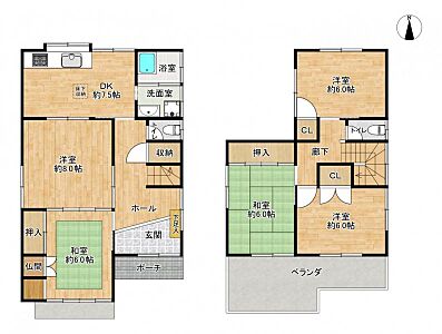 間取り：5DKのゆとりある空間！床リフォーム済です！