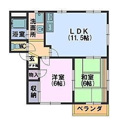 エーリヴィレッジ 2LDKの間取図画像