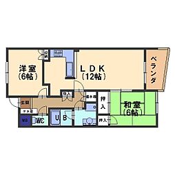 愛・美・住横川 2LDKの間取図画像