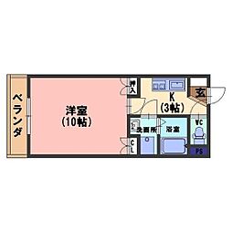 ドリームレバンテ旭光 1Kの間取図画像