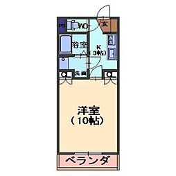 スウィートドリーム城北 1Kの間取図画像