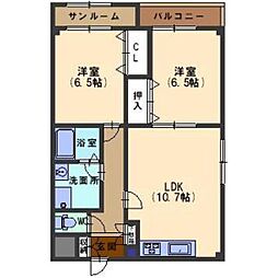 グランヴィア駅西 2LDKの間取図画像